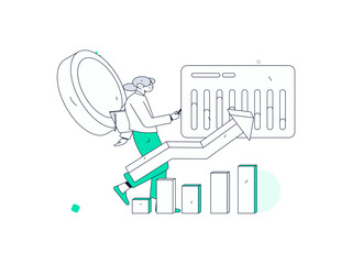 Internet financial management investment flat vector concept operation hand drawn illustration
