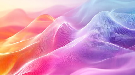 Fototapeta premium Abstract digital artwork featuring smooth colorful waves in pastel shades ideal for backgrounds or artistic projects.