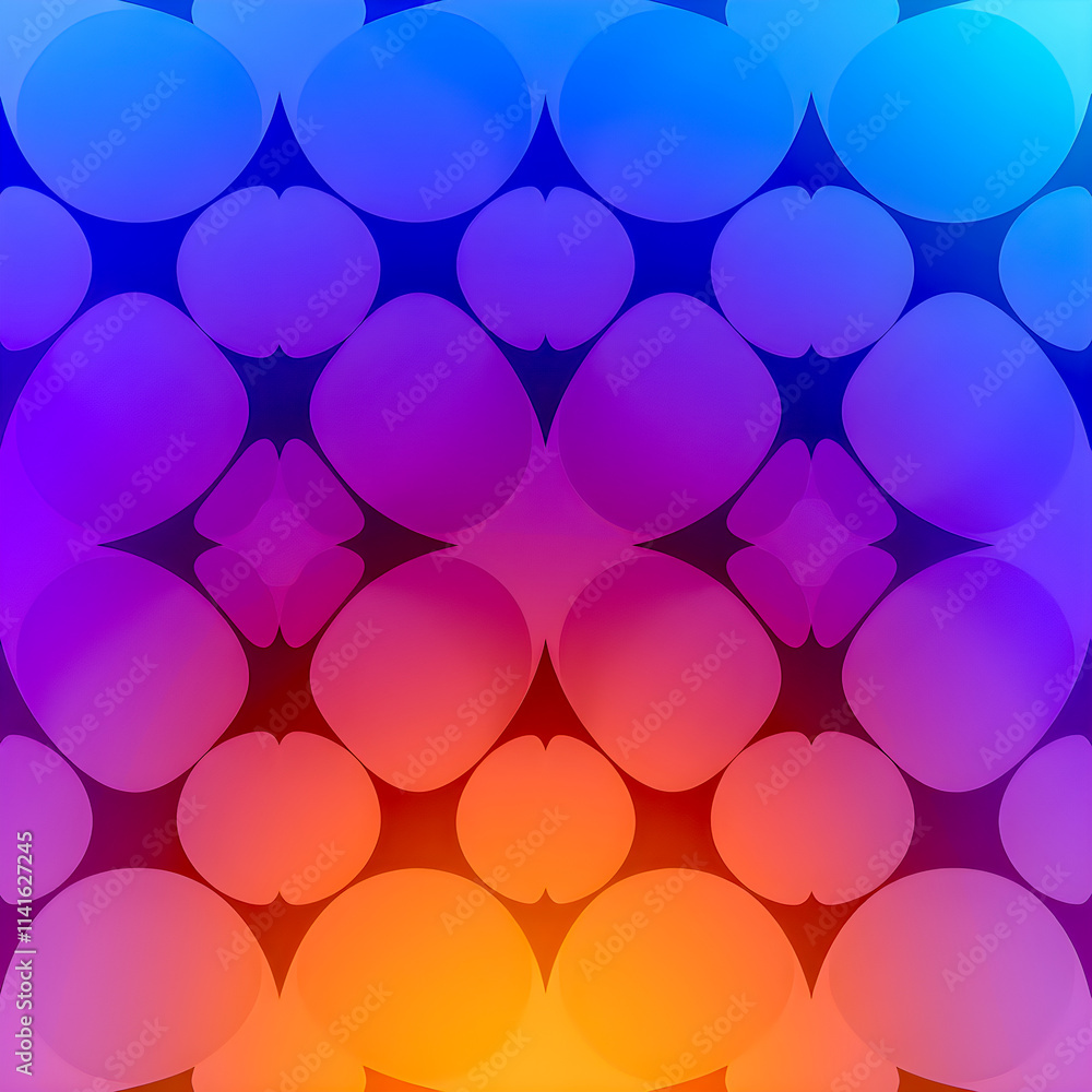 Poster abstract background with circles and geometric patterns in blue tones