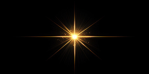 Obraz premium a glowing sun with a star burst and the sun shining on a black background
