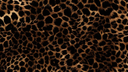 leopard texture, dark fluffy background, fur, jaguar spots, bright wool print, stylish design for clothes