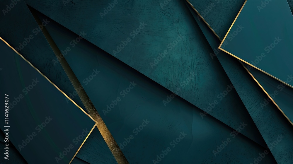 Poster abstract geometric design featuring layered shapes and a textured background in dark tones.