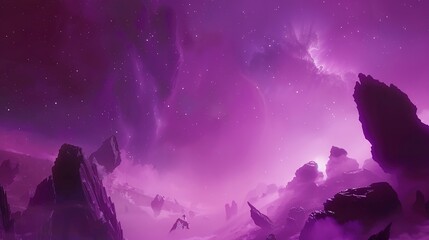 Fototapeta premium Purple spacenebula sky purple galactic background