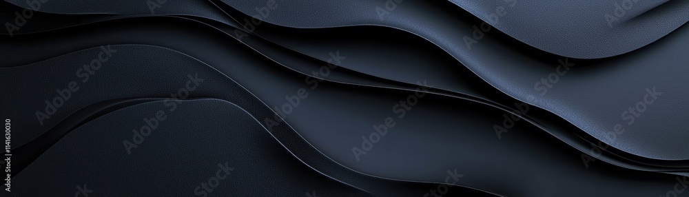 Poster smooth black paper layers with subtle curves and soft shadows minimal abstract texture perfect for e