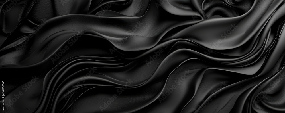 Poster smooth black paper layers with flowing lines and subtle gradients elegant abstract texture for moder