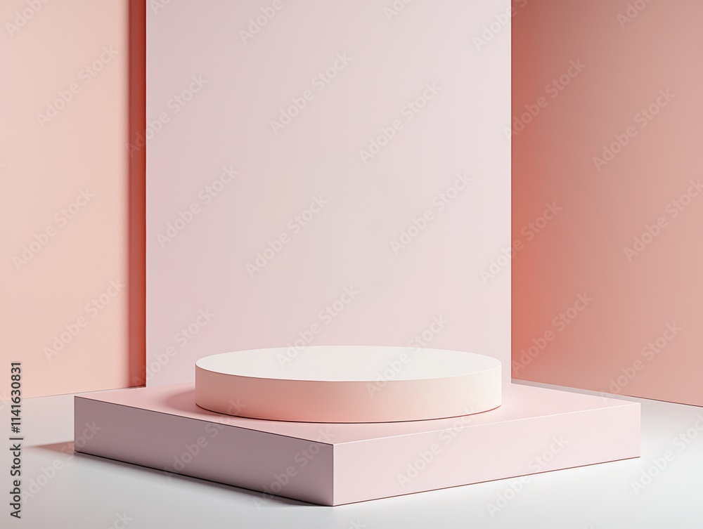Poster subtle pink reflective surface with smooth gradients and highlights modern and minimalist background