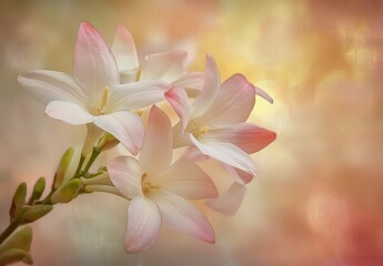 Fototapeta premium Delicate Pink and White Flowers Against a Soft Colorful Background for Nature and Floral Photography Projects
