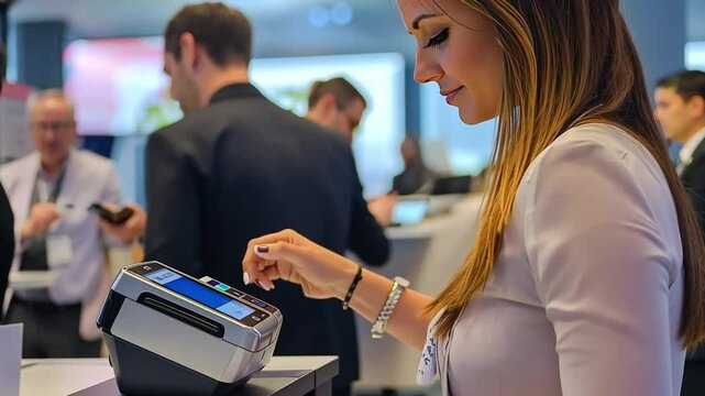 Contactless payment setups for managing event transactions.