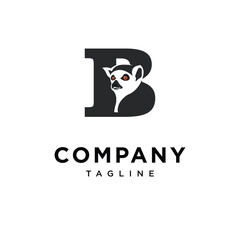 Letter B Lemur Logo Icon Vector