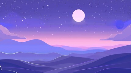 Planets sky purple galactic background