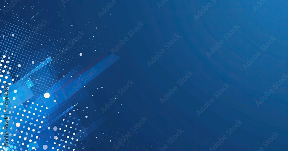 Aufkleber abstract blue background with dots and lines, suitable for tech and digital themes.