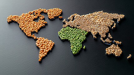 World Food Map Global Agriculture Grain Distribution