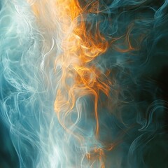 Fototapeta premium Mesmerizing Swirling Abstract Smoke Patterns in Fiery Hues and Ethereal Atmosphere