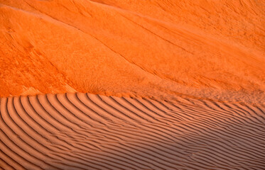 Oman, Wahiba Desert. Sand dune texture. Desert Background
