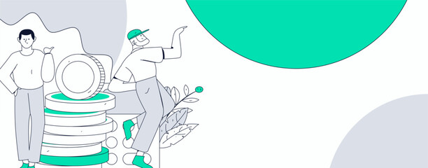 Internet financial management investment flat vector concept operation hand drawn illustration
