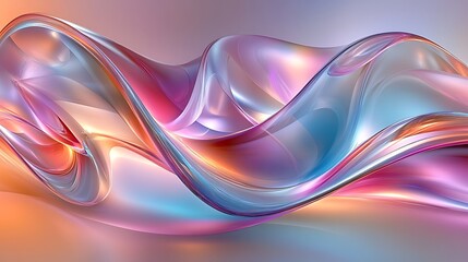 Obraz premium Graphical colorful waves abstract background wallpaper, smooth waves overlapped 3d illustration
