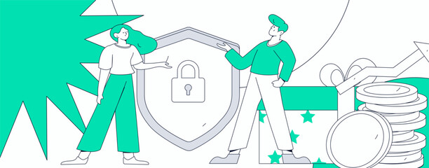 Internet financial management investment flat vector concept operation hand drawn illustration
