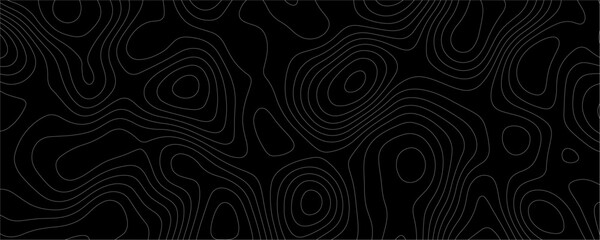 Abstract Black and white vector topographic map background. Topographic background and texture. Lines Topographic contour lines vector map seamless pattern. Marble texture with natural pattern.