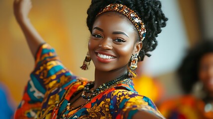 Obraz premium A young woman learning a traditional dance in a cultural center with a professional instructor