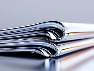 A stack of silver metal rods sitting on top of a table