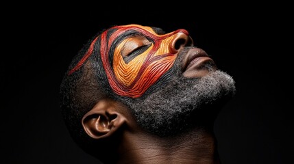 Abstract Tribal Face Paint Portrait 