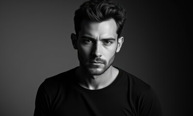 Intense portrait of a young male model