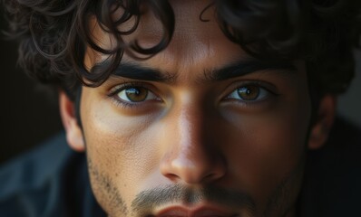 Close-up of a handsome young male model