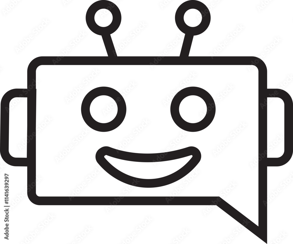 Aufkleber chatbot icon in line style. robot assistant sign. assistant ai message service. robot head in speech