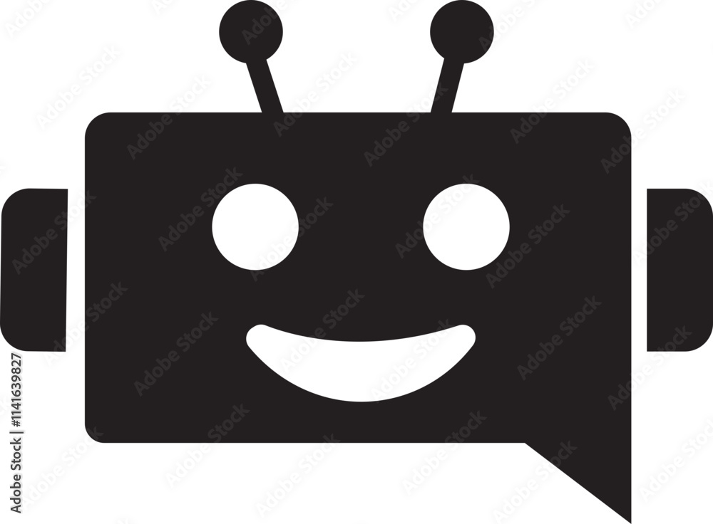Aufkleber chatbot icon in flat style. robot assistant sign. assistant ai message service. robot head in speech