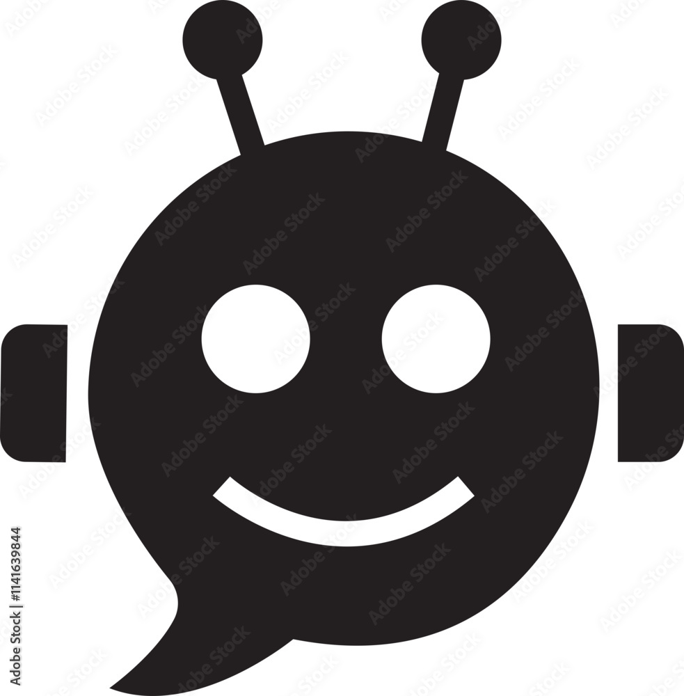 Aufkleber chatbot icon in flat style. robot assistant sign. assistant ai message service. robot head in speech