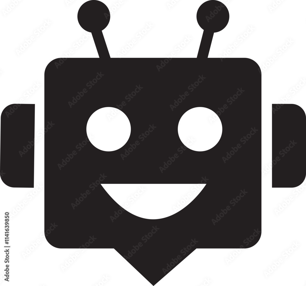 Aufkleber chatbot icon in flat style. robot assistant sign. assistant ai message service. robot head in speech