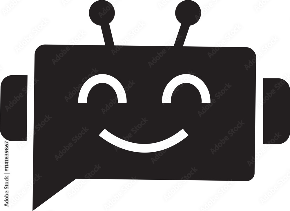 Aufkleber chatbot icon in flat style. robot assistant sign. assistant ai message service. robot head in speech
