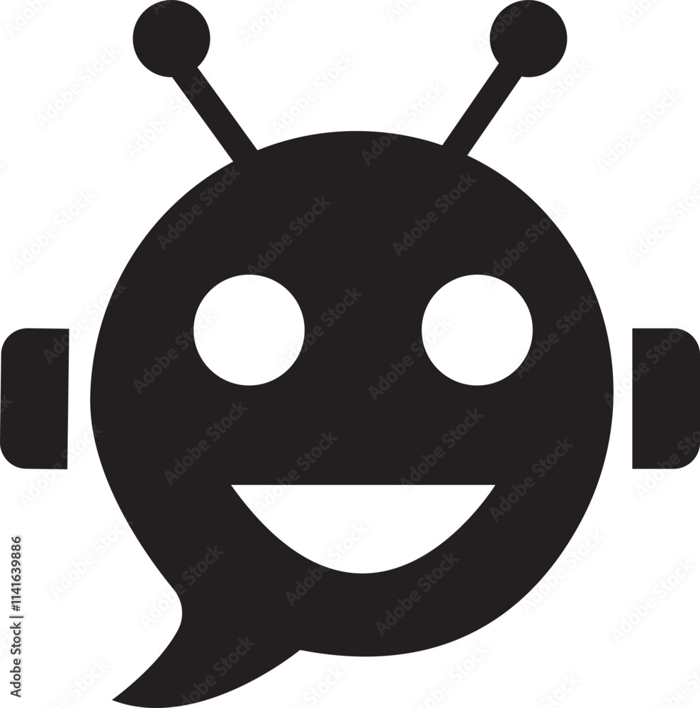Aufkleber chatbot icon in flat style. robot assistant sign. assistant ai message service. robot head in speech
