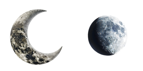 moon isolated on a white background. Generative AI.