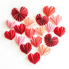 Obraz premium paper hearts with white background