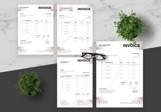 Gradient Purple And Black Invoice