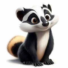 Obraz premium Majestic Badger Portrait on White Background
