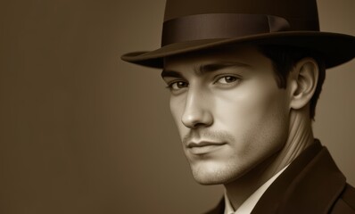 Stylish man in a vintage hat.