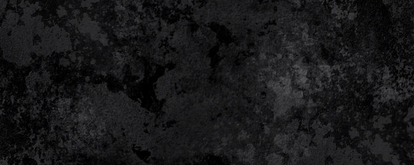 Panorama of Dark grey black slate grunge wall texture, texture of grainy dark concrete wall, black volcanic seamless grunge stone texture, ancient Black marble texture rock.