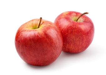 Gala apples isolated on white background. Clipping path.