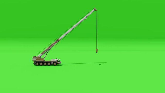 Mobile Crane 3d rendered on green background