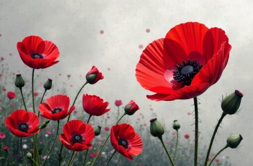 poppy flowers in the field