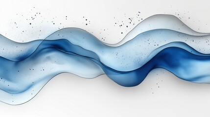 Flowing blue waves abstract art digital design modern aesthetic minimalist clean background