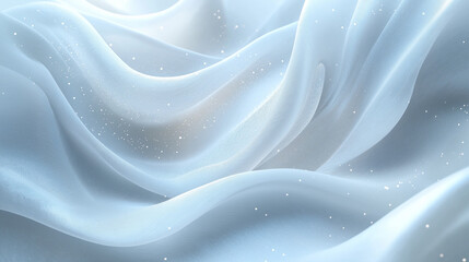 Obraz premium Gentle flow of white silk fabric studio textured background soft light close-up elegance and serenity