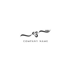 Obraz premium Minimalist CZ Logo Design with Abstract Feather Element