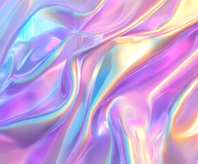 Obraz premium Iridescent Holographic Texture with Soft Rainbow Reflections