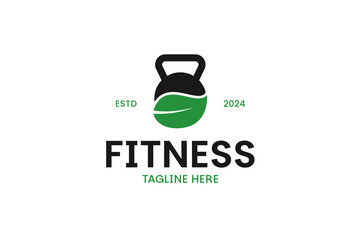 Fitness nutrition logo design template vector illustration idea