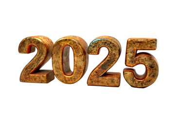 3d New Year 2025 text png