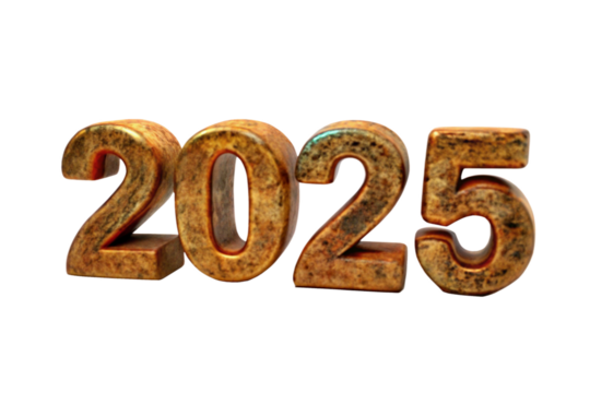 3d New Year 2025 text png