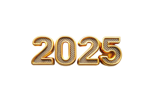 3d New Year 2025 text png